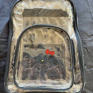Clear Hello Kitty Backpack with Black Trim